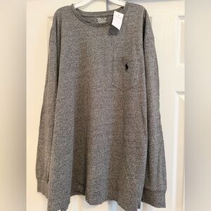 Polo by Ralph Lauren Men's Heather Gray Long Sleeve Shirt